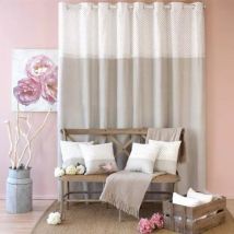 Rideau (140 x H240 cm) Romantique dentelle Beige