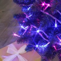 Guirlande lumineuse 8 m 128 LED câble transparent Bicolore Rose et bleu