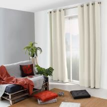 Vorhang aus recycelter Baumwolle (135 x 240 cm) Dune Cremeweiß