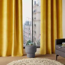 Rideau oeillets (140 x 260 cm) Lilou Jaune Ocre