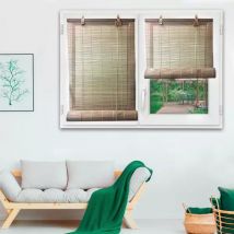 Store enrouleur à baguettes (40 x 180 cm) Bambou Gris