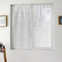 2er Set bestickten Scheibengardinen (60 x 120 cm) Galet Weiß