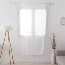 Voilage vitrage (90 x 200 cm) Etamine givrée Blanc