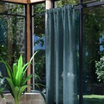 Visillo con cinta fruncidora (140 x 260 cm) Derby Azul trullo