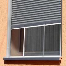 Moustiquaire fenêtre cadre extensible (H50 x L 70 / 130 cm) Blanc et gris
