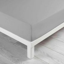 Drap housse coton lavé (160 x 200 cm) Linette Gris