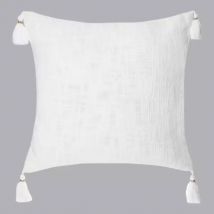 Housse de coussin carrée coton (40 x 40 cm) Slub Blanche