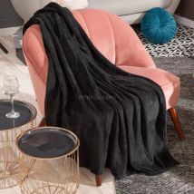 Plaid doux (230 cm) Tendresse Noir