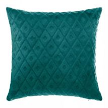 Coussin carré (40 cm) 3D Losange Bleu canard