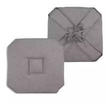 Galette de chaise carrée à rabats (40 x 40 cm) Béa Taupe