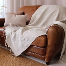 Plaid recycled katoen (160 cm) Dune Ecru