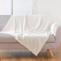 Plaid (150 cm) Tricotine Ecru