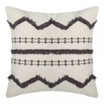 Housse de coussin carrée coton (40 x 40 cm) Wave Grise