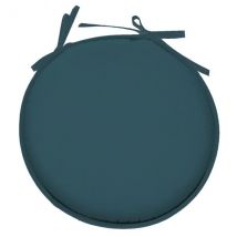 Galette de chaise ronde (40 cm) Nelson Bleu vert