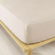 Drap housse flanelle de coton (160 x 200 cm) Théa Beige