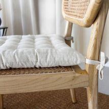 Coussin de chaise carré (38 x 38 cm) Bombay Ecru