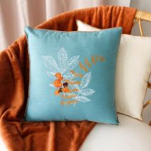 Quadratisches Kissen (40 cm) Vegetalis Motiv Hellblau