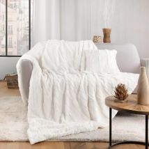 Plaid imitatiebont (150 cm) Foxy Ecru