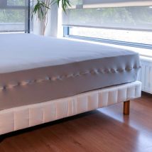 Housse de matelas intégrale (140 x 190 cm) Emeline Gris clair