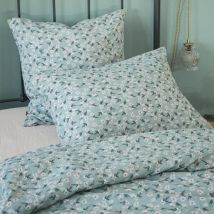 Funda para almohada rectangular en gasa de algodón (70 cm) Marguerite Azul