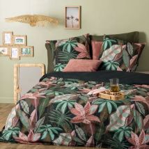 Copripiumino e due federe quadrate cotone (240 cm) Nikau Verde