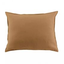 Taie d'oreiller rectangulaire flanelle de coton (50 x 70 cm) Théa Camel
