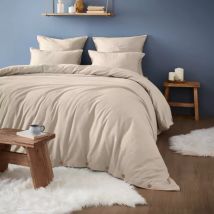 Housse de couette flanelle de coton (260 x 240 cm) Théa Beige
