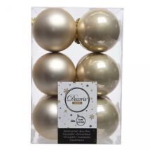 Lot de 12 boules de Noël (D60 mm) Alpine Perle