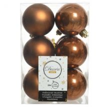 Confezione di 12 palline di Natale (D60 mm) Alpine Cannella