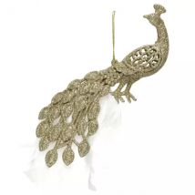 Suspension (H7 cm) Paon de Noël Or