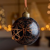 Lot de 3 boules de Noël (D80 mm) en verre Vril Noir