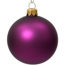 Lotto di 6 palline di Natale di vetro (D80 mm) Arctique opache Viola