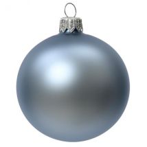 Lot de 4 boules de Noël en verre (D100 mm) Arctique mate Bleu vaporeux