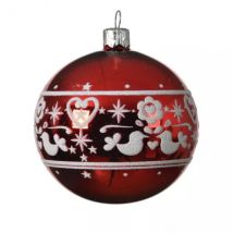 Set van 6 glazen kerstballen (D80 mm) Folklore Rood