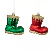 Lot de 4 bottes (H8 cm) Jeux de neige Rouge et vert