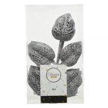 12er Set Blätter Alpine Silber