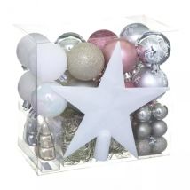 Kit de décoration de sapin de Noël Aspen Blanc/ Rose