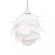 Lot de 3 suspensions (H7 cm) Fleurs des neiges Blanc