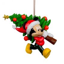 Feest hangdecoratie Disney Mickey met kerstboom Rood