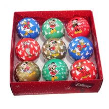 9er Set Weihnachtskugeln (D75 mm) Disney Mickey Mehrfarbig in Geschenkbox