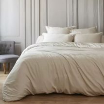 Copripiumino in raso di bambù (240 cm) Salomé Beige pampa