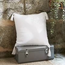 Coussin carré gaze de coton (40 x 40 cm) Gaïa Blanc chantilly