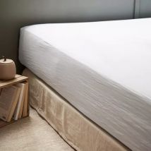 Drap housse gaze de coton (90 x 190 cm) Gaïa Blanc chantilly