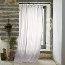 Rideau gaze de coton ajustable (140 x max 300 cm) Gaïa Gris nuage