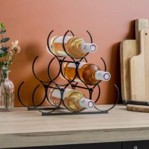 Portabotellas de metal (H28 cm) Noa Negro