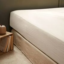 Hoeslaken Katoengaas (200 x 200 cm) Gaïa Beige