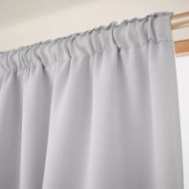 Cortina opaca con cinta fruncidora (140 x 260 cm) Dark Gris claro
