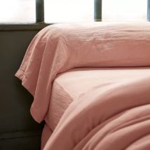 Taie de traversin gaze de coton (L185 cm) Gaïa Rose pêche