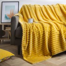 Plaid doux (180 x 220 cm) Dune Jaune