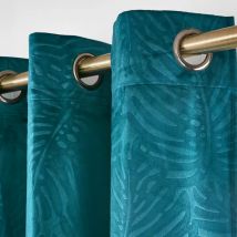 Rideau obscurcissant velours (140 x 280 cm) Fern Bleu pétrole